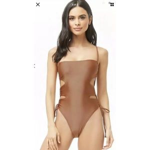 F21 lace up one piece swim